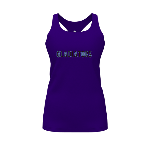 [FT0TRBPP-FYS-LOGO2] Decker Racerback Tank Top (Female Youth S, Purple, Logo 2)