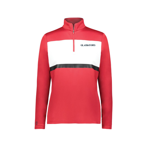 [222791.408.XS-LOGO3] Ladies Bold 1/4 Zip Pullover (Female Adult XS, Red, Logo 3)
