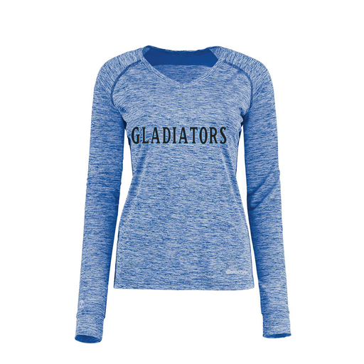 [222770.U55.XS-LOGO2] Ladies Electric Long Sleeve Shirt (Female Adult XS, Royal, Logo 2)