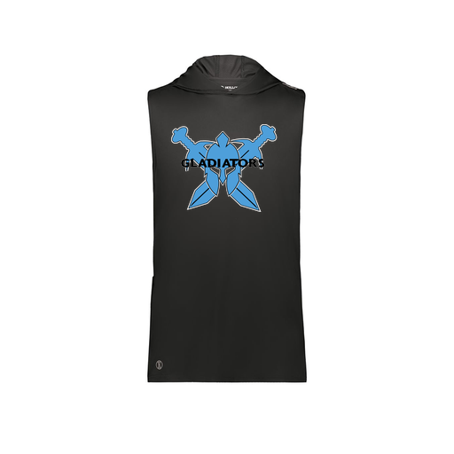 [222590.080.XS-LOGO1] Men's CoolDry Sleeveless Hoodie (Adult XS, Black, Logo 1)