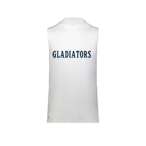 [222590.005.XS-LOGO2] Men's CoolDry Sleeveless Hoodie (Adult XS, White, Logo 2)