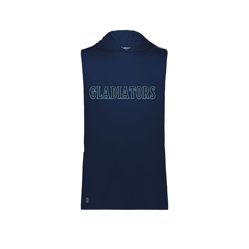 [222590.065.XS-LOGO2] Men's CoolDry Sleeveless Hoodie (Adult XS, Navy, Logo 2)