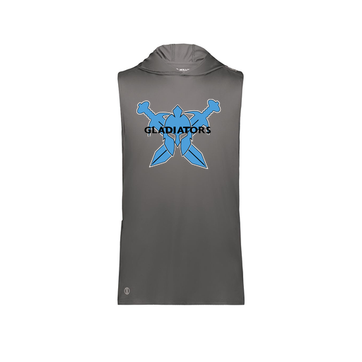 [222590.98D.XS-LOGO1] Men's CoolDry Sleeveless Hoodie (Adult XS, Gray, Logo 1)