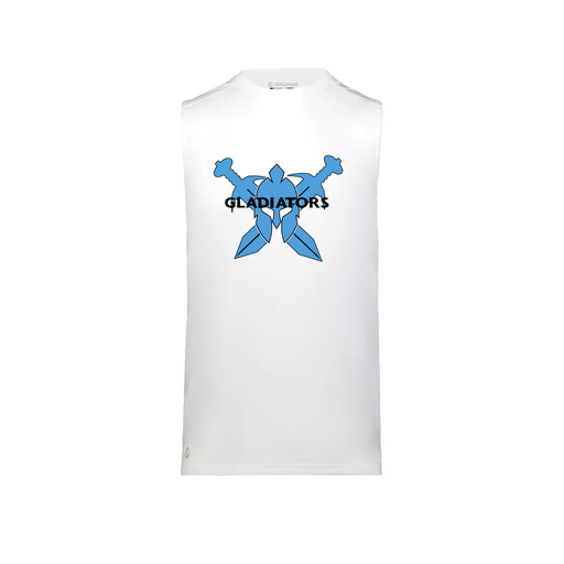 [222593.005.S-LOGO1] Men's CoolDry TankTop (Adult S, White, Logo 1)