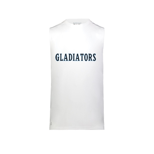 [222593.005.S-LOGO2] Men's CoolDry TankTop (Adult S, White, Logo 2)