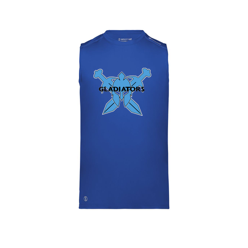 [222593.060.S-LOGO1] Men's CoolDry TankTop (Adult S, Royal, Logo 1)