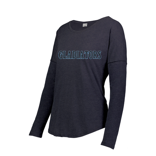 [FTLCUBNV-FAXS-LOGO2] Decker Women's Tri-Blend T-Shirt - Long Sleeve (Female Adult XS, Navy, Logo 2)